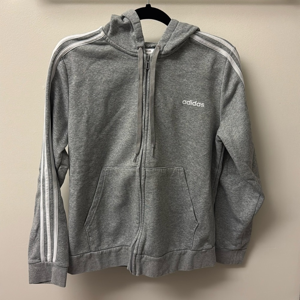 Adidas Hoodie Size XL Color Grey White
